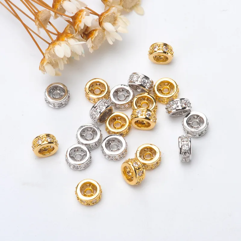 

18 k gold plated Gold/Silver/Rose Gold Color Spacer Beads Loose Ball for Charm Bracelets Jewelry Making DIY accessories material