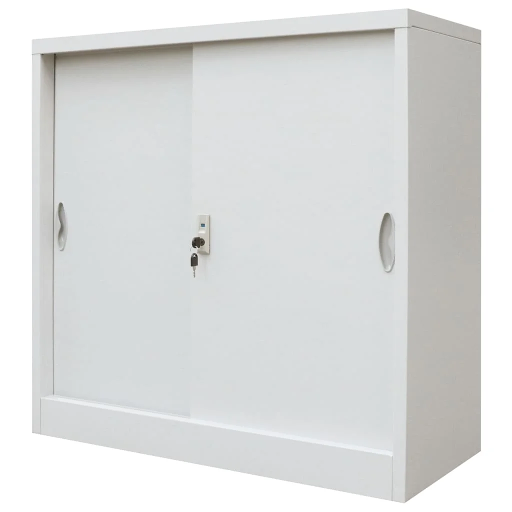 

Office Cabinet with Sliding Doors Metal 35.4"x15.7"x35.4" Gray