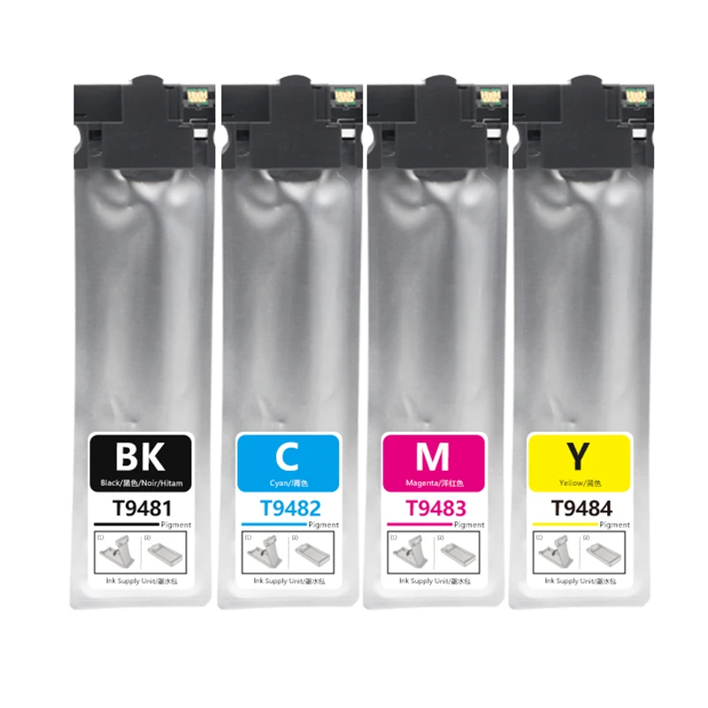 Мешок для пигментных чернил vilaxh T9481XL T948 T9481 - T9484 с чипом Epson персонал Pro WF-C5290 WF-C5790