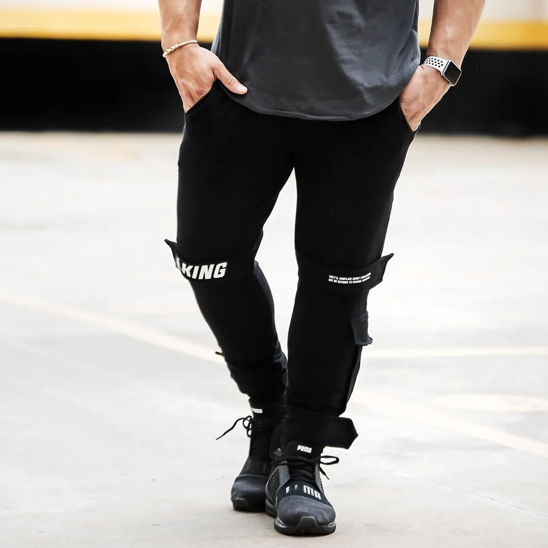 Модные новые мужские хлопковые спортивные штаны для бодибилдинга тренировок