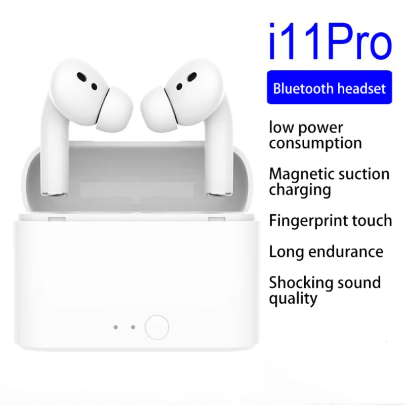 

2021 I11Pro TWS Bluetooth Earphones Heavy Bass Low-power Intelligent Noise Reduction Wireless Headphones With Mic Charging Bin