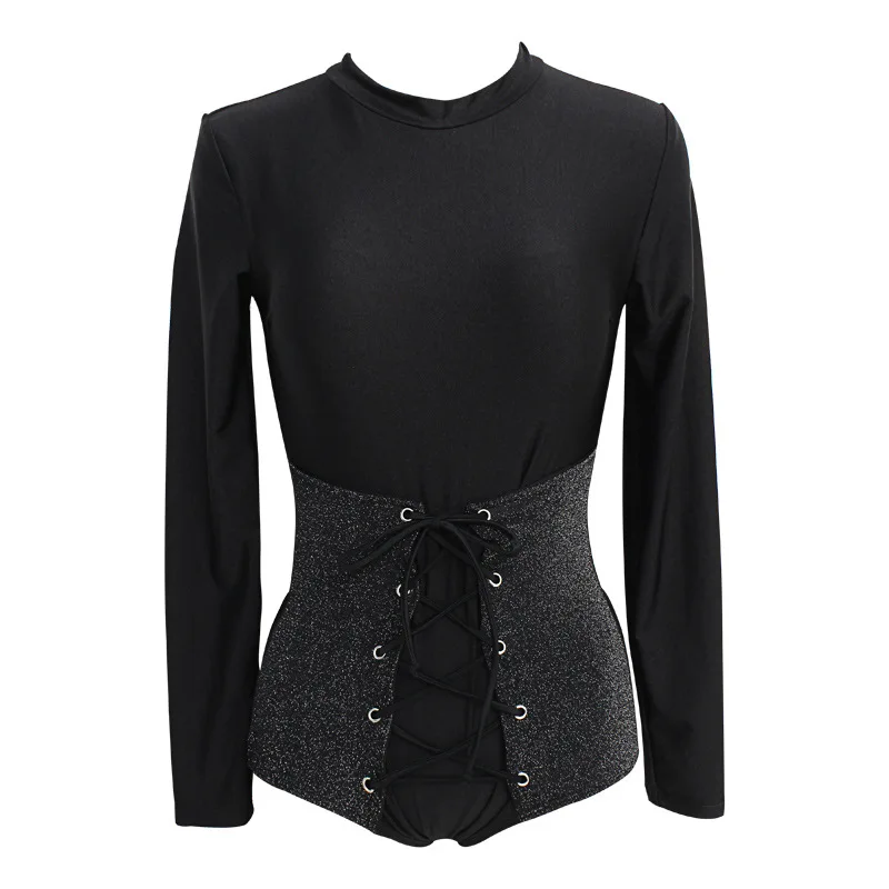 Женский слитный купальник с длинным рукавом консервативный Тонкий Цельный