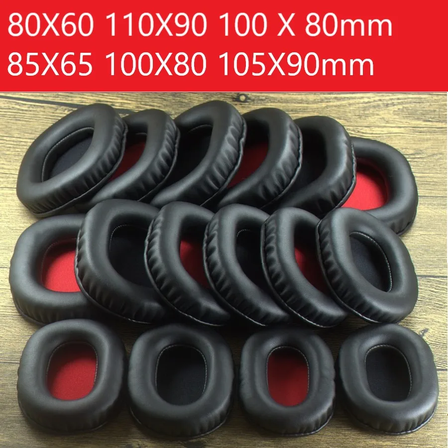 

Square Oval Headphone pad Replacement Soft Leather Memory Foam Ear Pads Cover 80X60 100 X 85 110X90mm Full Size Earpads