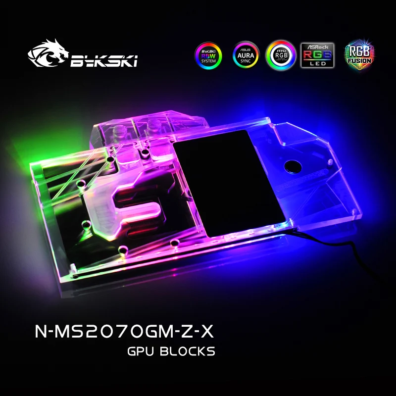 Bykski N MS2070GM Z X полноэкранная видеокарта блок водяного охлаждения для MSI RTX2070 Gaming Z/