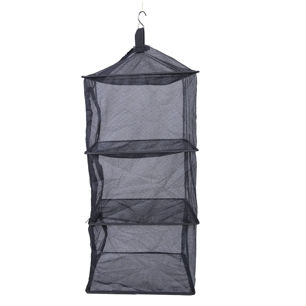 Camping Portable Dry Net Folding 4 Layer Hanging Mesh Foods Dish Outdoor BBQ Picnic Bag Rack Shelf Storage Basket Tableware | Спорт и