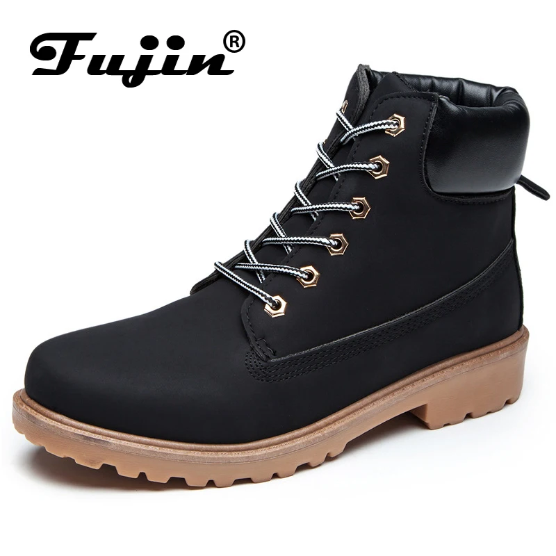 black Fujin/зимние ботинки; женская обувь; коллекция года; теплые меховые плюшевые кроссовки; женские зимние ботинки; зимняя обувь; женские ботильоны; botas mujer - Цвет: black