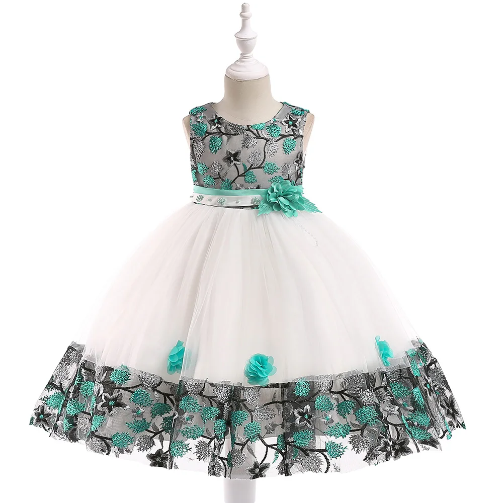 

Summer Flower Dresses for Girls Children Birthday Party Wedding Dress Prom Evening Princess Dress Costums Kids Clothes 3-8 Years