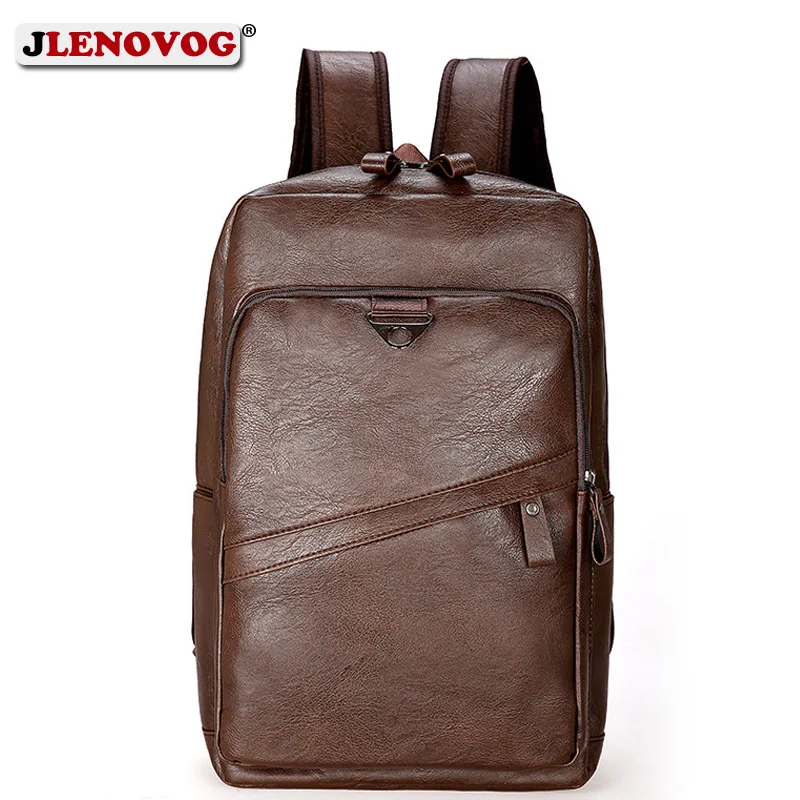 Черный Коричневый рюкзак из искусственной кожи для ноутбука сумка мужчин 2020