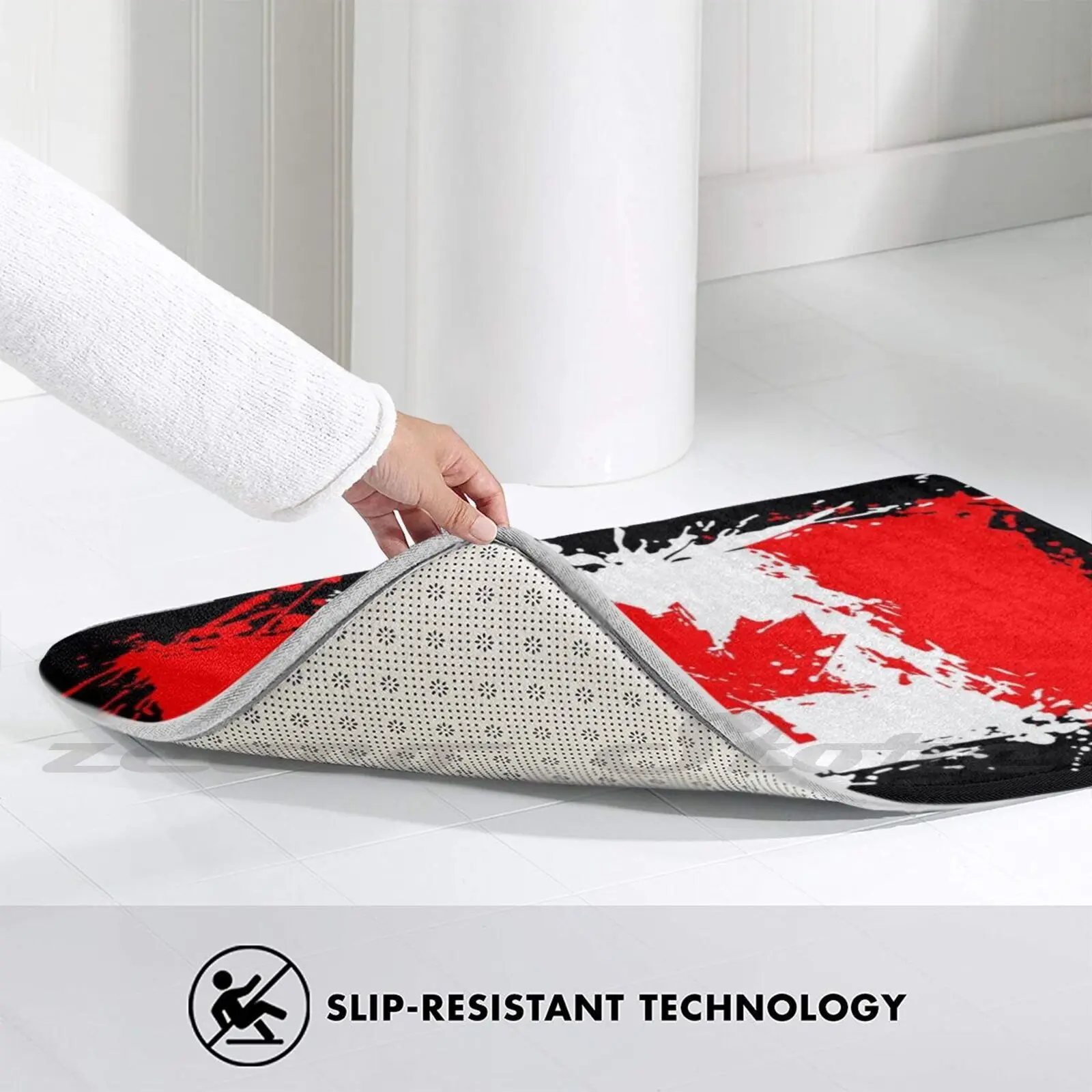 Мягкий коврик с канадским флагом Противоскользящий для двери поглощением воды