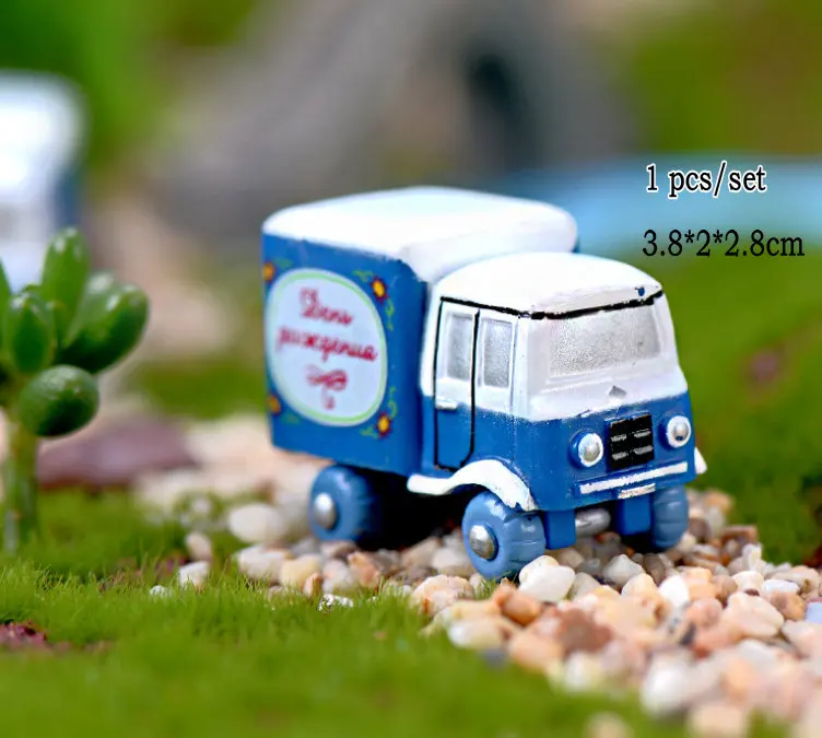 Микро пейзаж мини животные миниатюрный Сказочный Сад Miniaturas микро пейзаж из мха diy Террариум аксессуары Статуэтка для декора - Цвет: bus