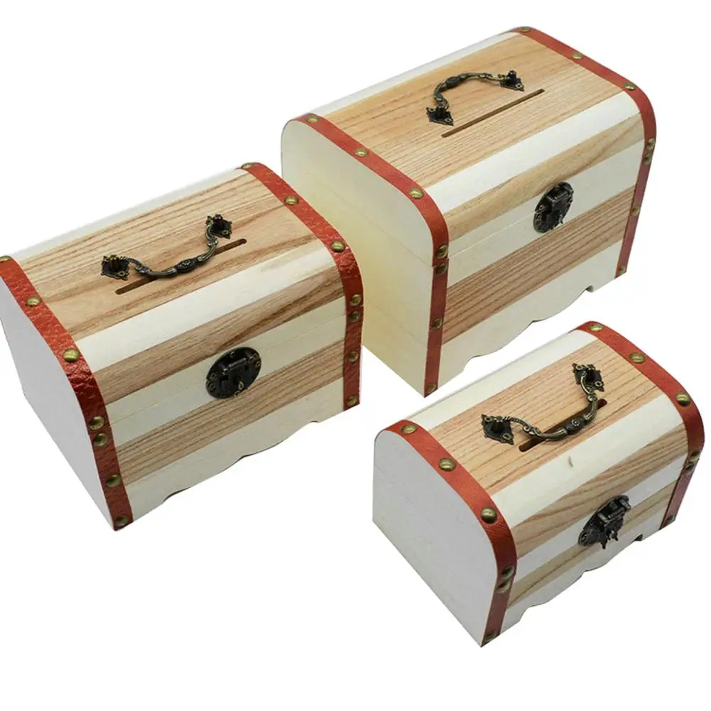 Винтажные деревянные коробки для хранения дома ручная работа копилка экономии