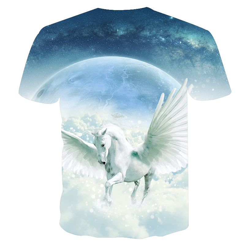 Новый бренд животных pegasus рубашки 3D печать футболка унисекс футболки топы для