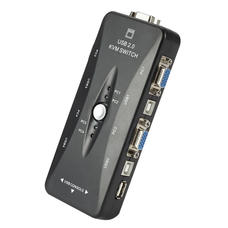 Один на четыре порта USB2.0 KVM Switch OEM Автоматическая функция мониторинга Поддержка