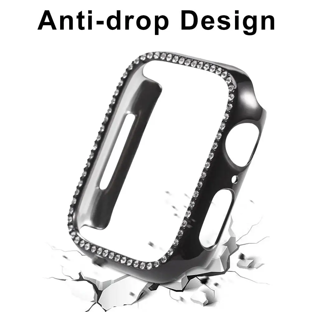Luxury Diamond-studded Protective Cover For Iwatch Plating PC Rhine Stone Case Apple Watch 4 3 2 1 | Электроника