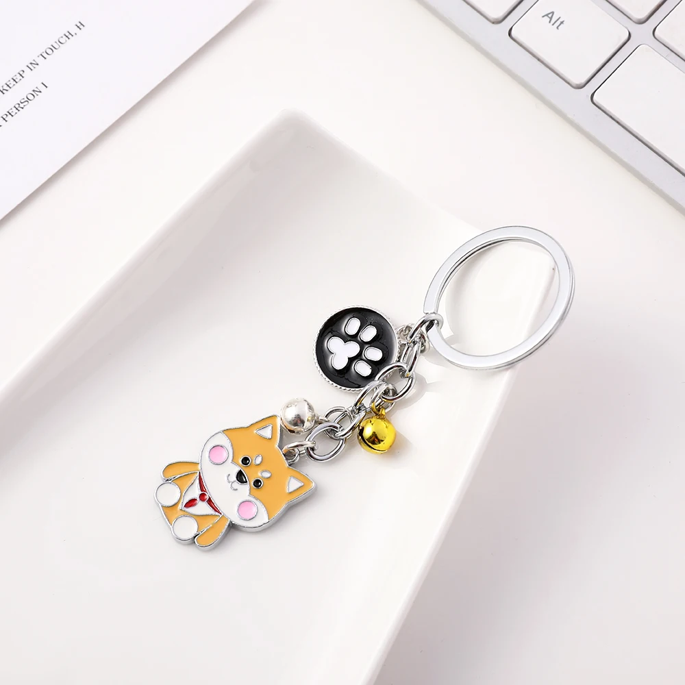 Мультяшные милые собаки японские игрушки Akita брелки с подвеской кольца для
