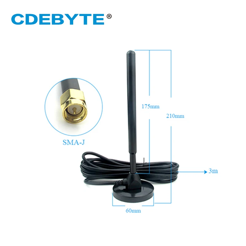 433 МГц антенна Wi-Fi TX433-TB-300 SMA-J Hign усиления 5dBi Медь Магнитный 3M Фидер внешний кабель