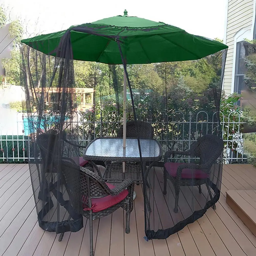 

Mosquito Net with Zipper Adjustable Rope Polyester Outdoor Dining Sunshade Insect Net for Patio Sunshade Insect Net Outdoor Dini
