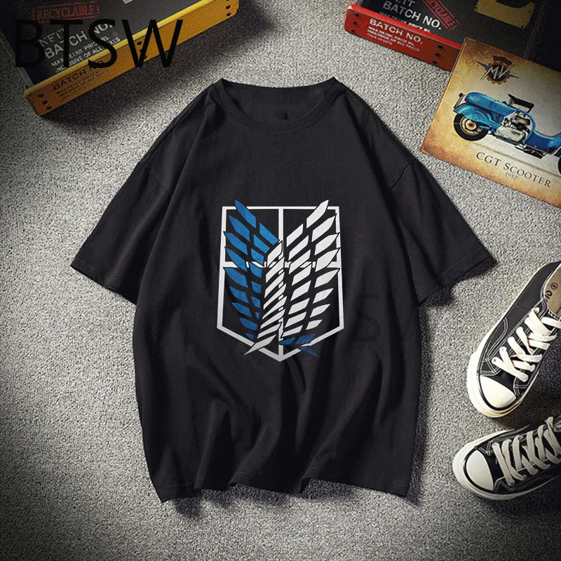 

Attack on Titan Anime Captain Tshirt Men Hot Japanese Harajuku Tshirt 2021 Hip Hop Graphic Tees Cool Cartoon 90s Streetwear Male