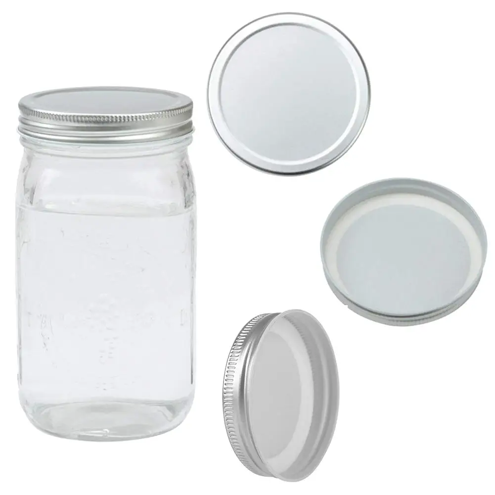 

12pcs 70mm 86 MmReusable Mason Jar Lids Wide Mouth Leak-Proof Seal Lid For Canning Jars Silver 2020