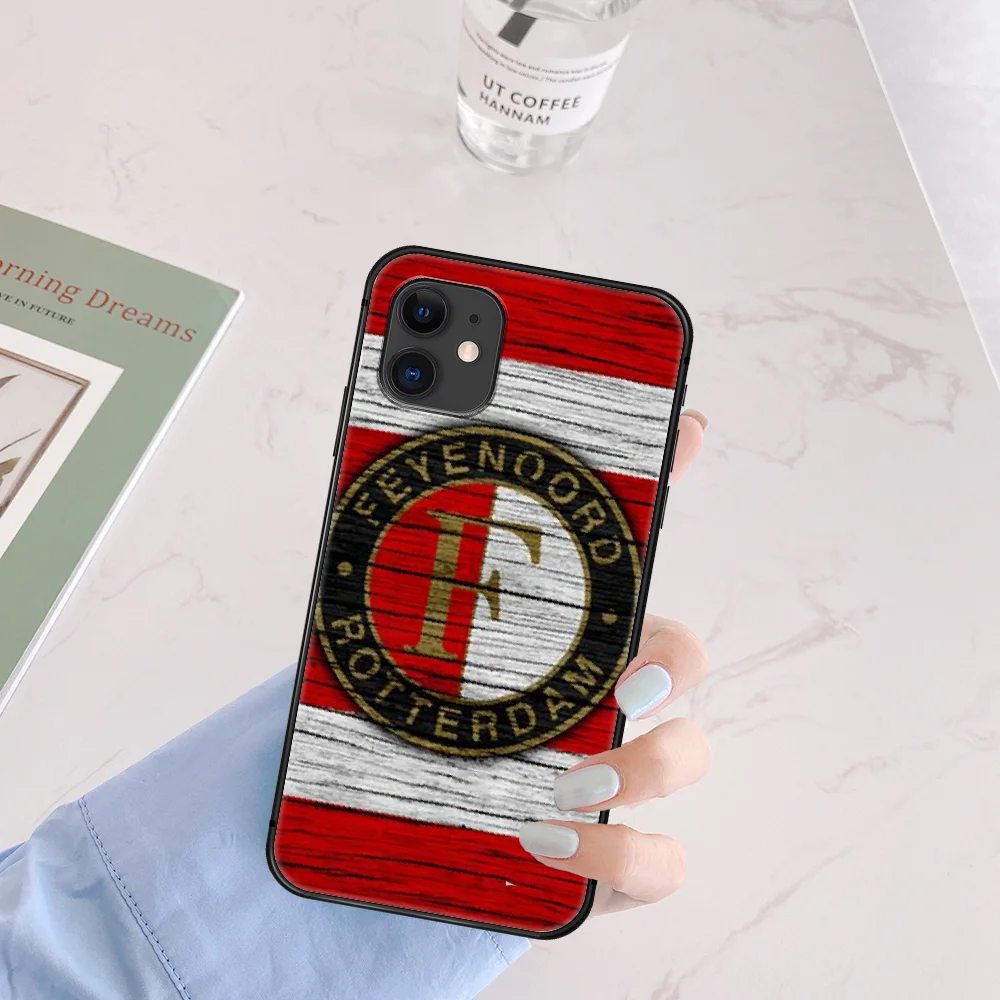 

Feyenoords Rotterdams Soccer Phone Case For Iphone 5 5S SE 2020 6 6S 7 8 Plus 11 12 Mini X XS XR Pro Max black Shell Trend Cover