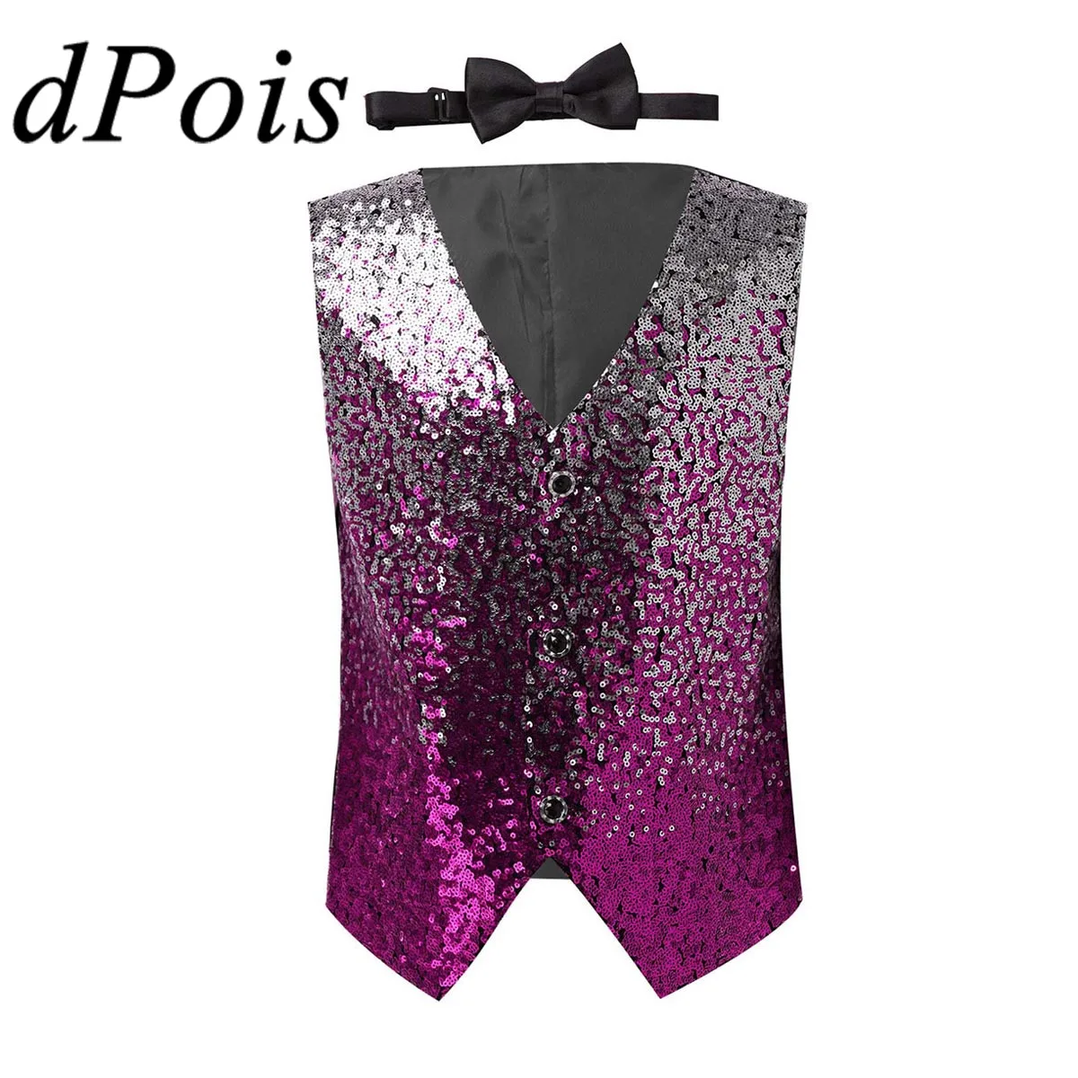 Детский жилет с блестками и градиентом бантом детская одежда для выступлений