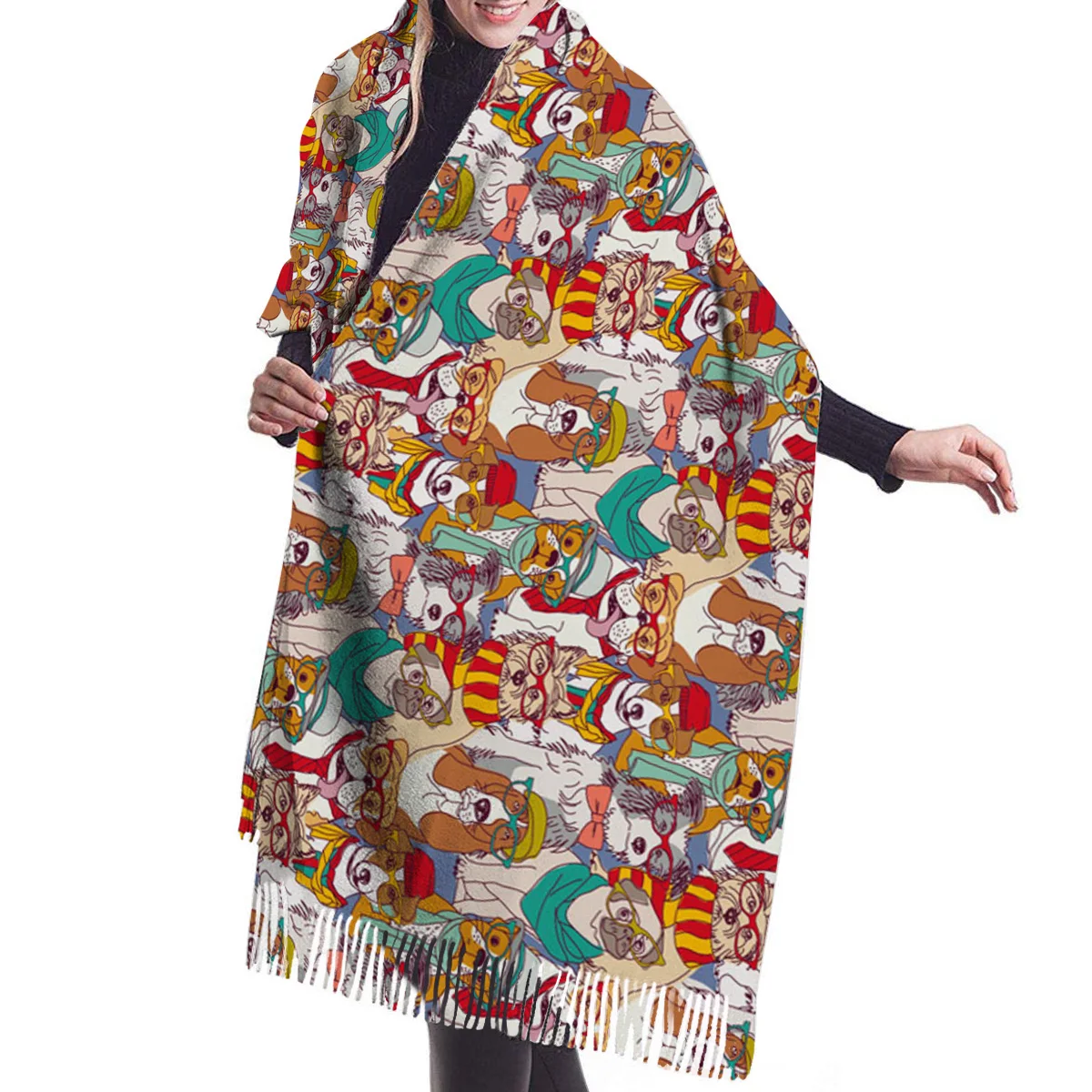 Мультяшное одеяло для собак шаль шерстяная женщин дизайнерские кашемировые