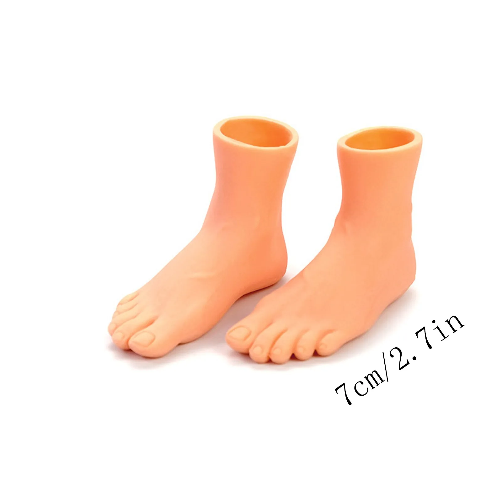 

7x4x2.2cm Funny Simulation Left Right Mini Feet Finger Sleeve Puppets Children Toy 1 Pair Silicone Finger Practical Jokes #2021