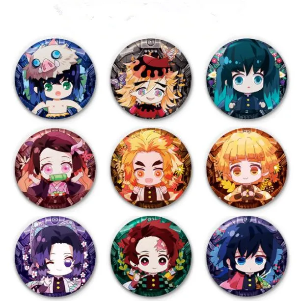 

Anime Demon Slayer: Kimetsu No Yaiba Kamado Tanjirou Cosplay Badge Cartoon Collect Backpacks Bags Badges Button Brooch Pins