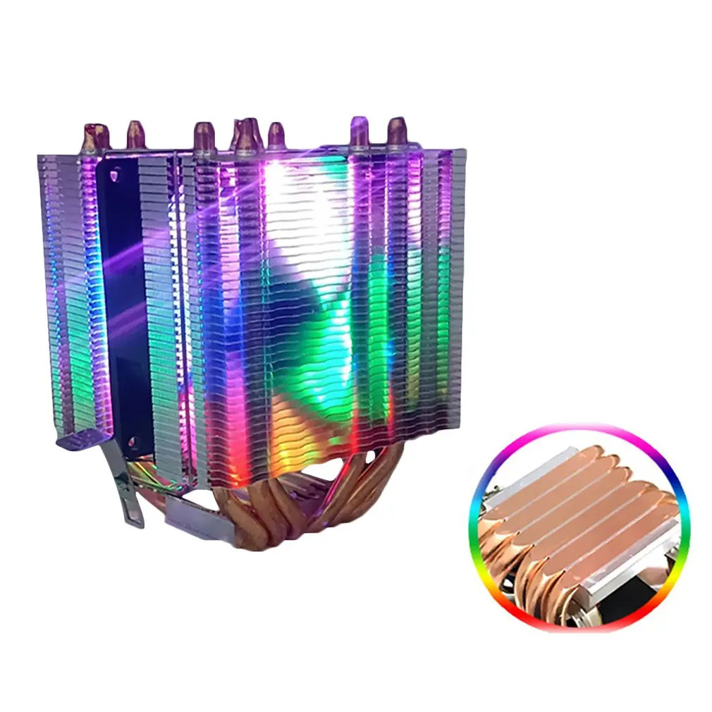 6 тепловых труб процессор радиатор AVC Чистая медь 4 линии AMD 1155 1156 компьютер процессор кулер контроль температуры один двойной ветер