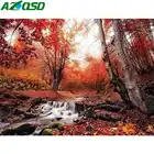 AZQSD масляная краска ing по номерам лесной пейзаж Сделай Сам краска по номерам для взрослых дерево подарок украшение дома художественные наборы Рисование холст