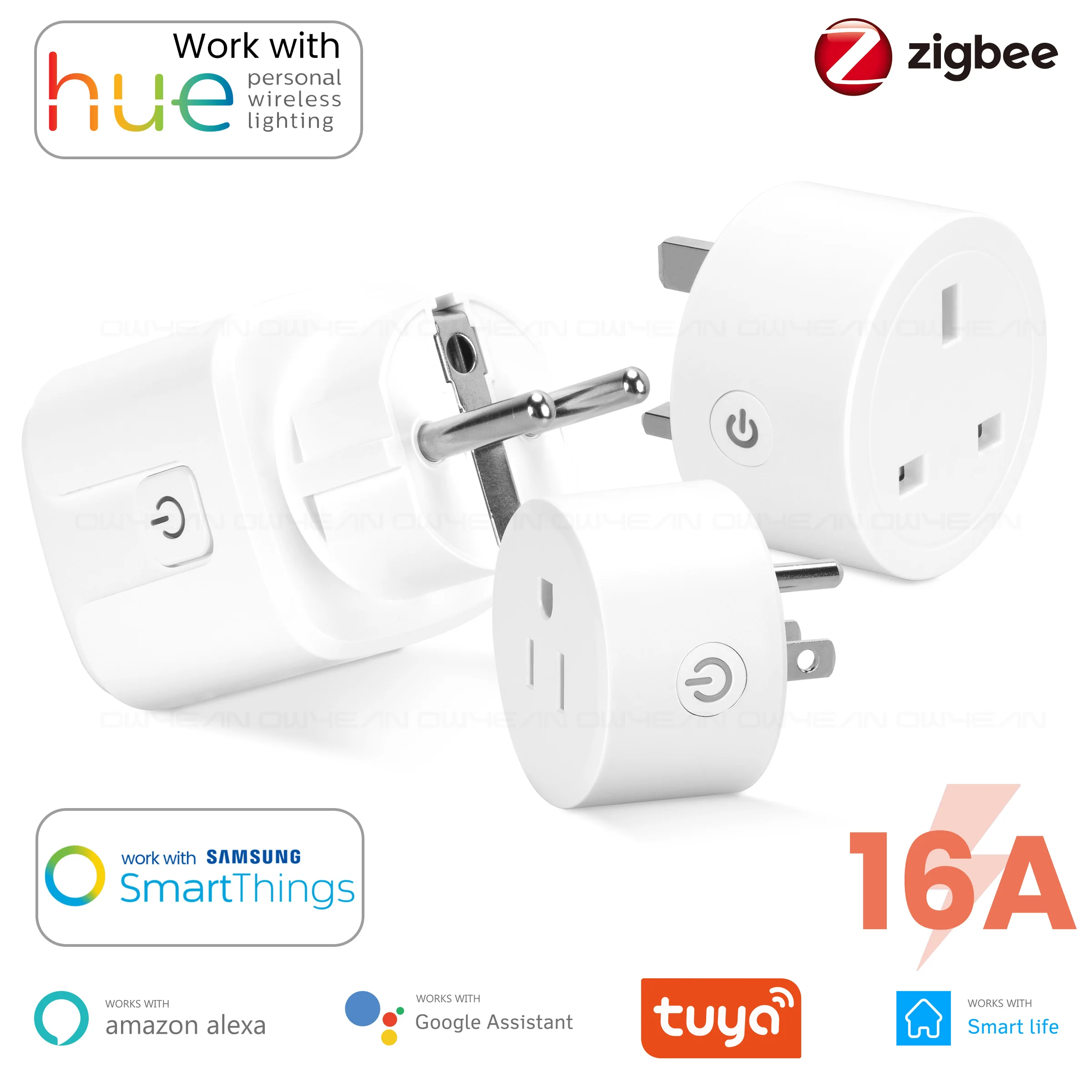 Умная розетка Zigbee3.0 Power с дистанционным управлением работает Philips Hue Alexa Tuya Smart Life