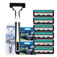 men manual shaver razorscartridge razor for shaving blades 3 layer cassettes with replacebale blades
