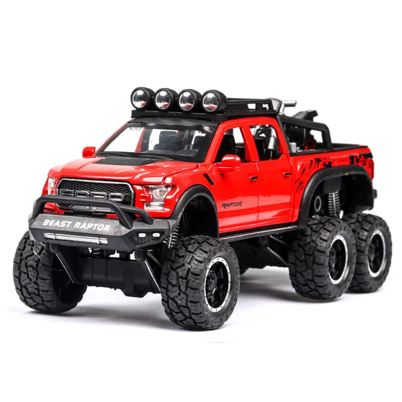 f150 red 1:28 литье под давлением FORD RAPTOR f150 SUV металлическая модель автомобиля игрушечные колеса сплав автомобиль звук и светильник оттягивающийся автомобиль мальчик малыш игрушки vw модель - Цвет: f150 red
