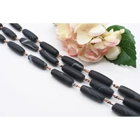 2strandslot 40mmnatural frosted surface black cylindrical agate stone bead for diy bracelet necklace jewelry making strand 15