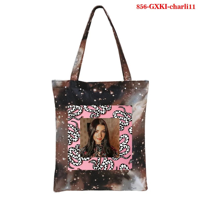 

Charli D'Amelio Shopping Bag Eco Handbag Grocery Shopper Bolso Bag Reusable Shopper Recycle Bag Women Woven Eco Bag Sac Toile