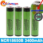 100% оригинальная защищенная 18650 NCR18650B 3,7 в литий-ионная аккумуляторная батарея с 3400 мАч для использования фонарика с печатной платой