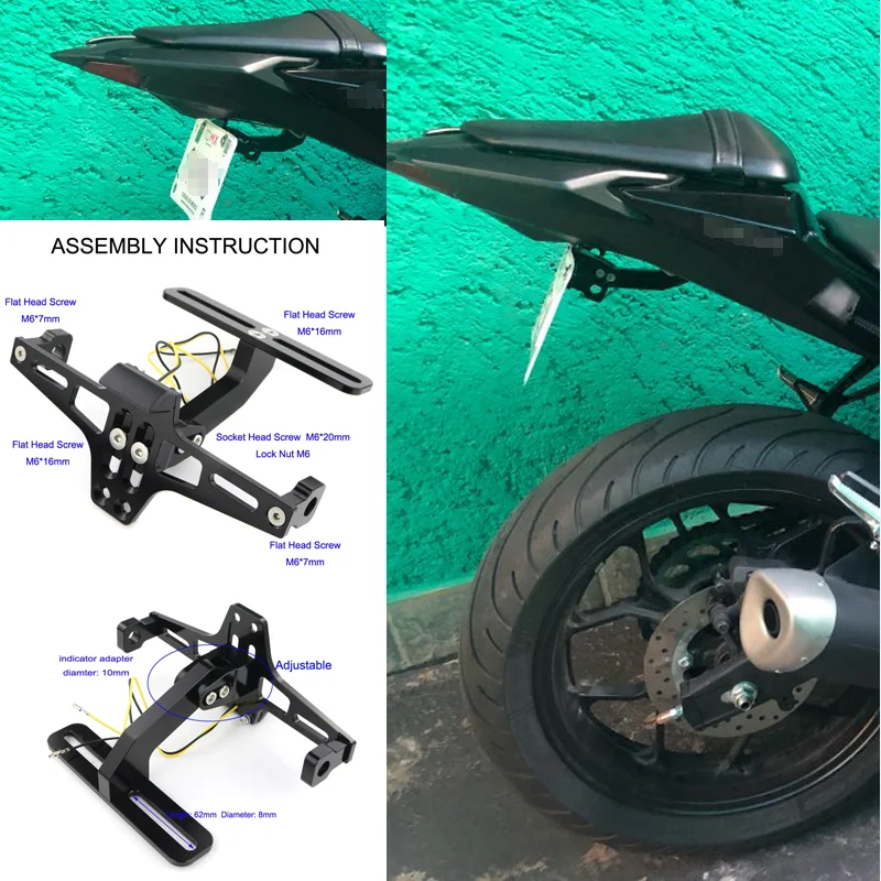 Задний хвост аккуратный держатель номерного знака для Honda CBR500R CBR650F CB500FCBR500R CB1000R