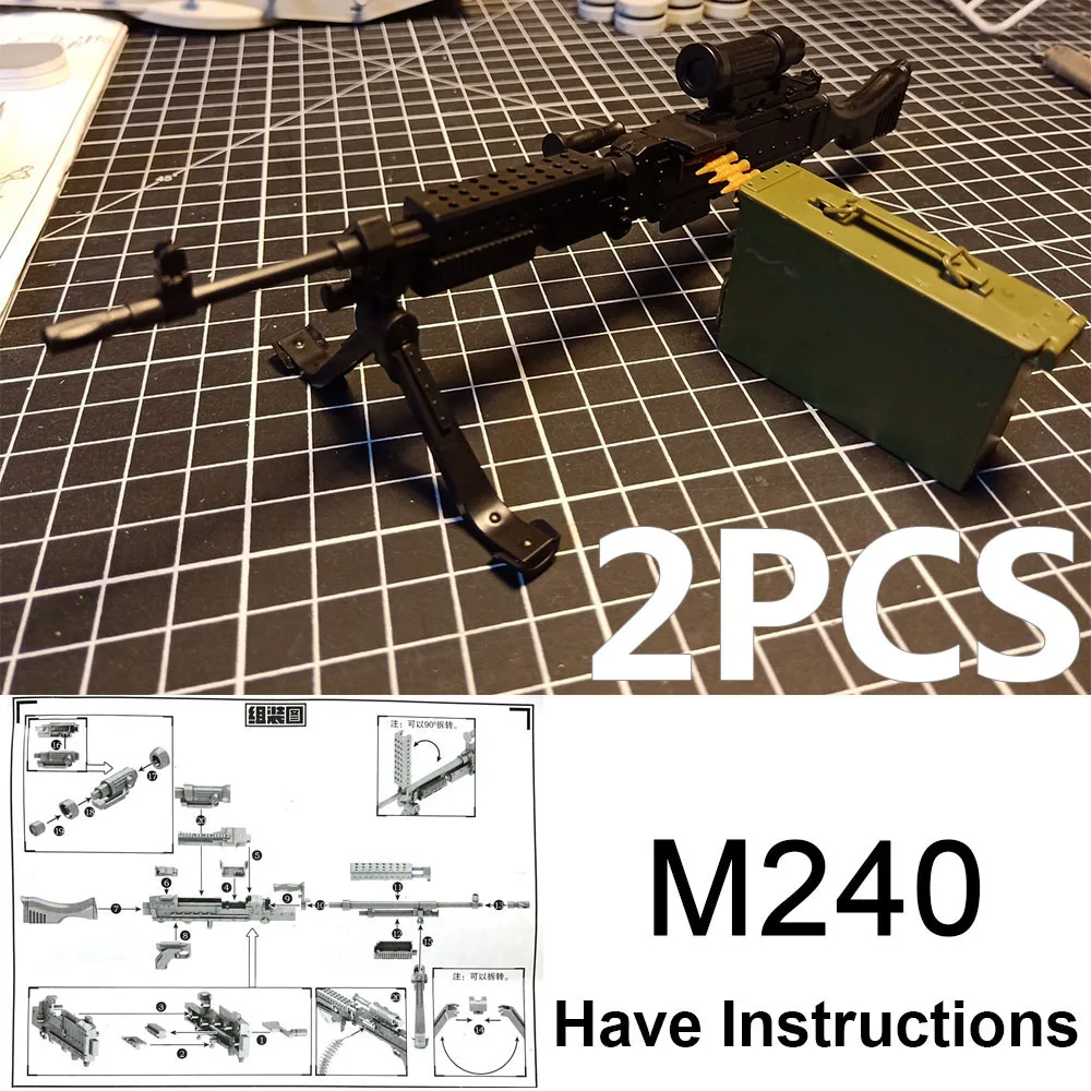 

1:6 Avatar Assembly 4D Gun Model 1/6 Marine Army Assault Rifle Machine Gun M240 Soldier Weapon Plastic Grenade Launcher DAM Toys