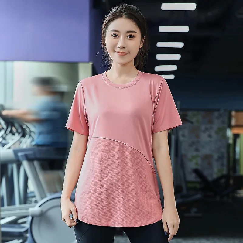 

Sweatshirts Plus Size summer Women Sport Shirt Short Sleeve Quickly Dry Loose Running Jogger Fitness Gym Workout Casual Shirt