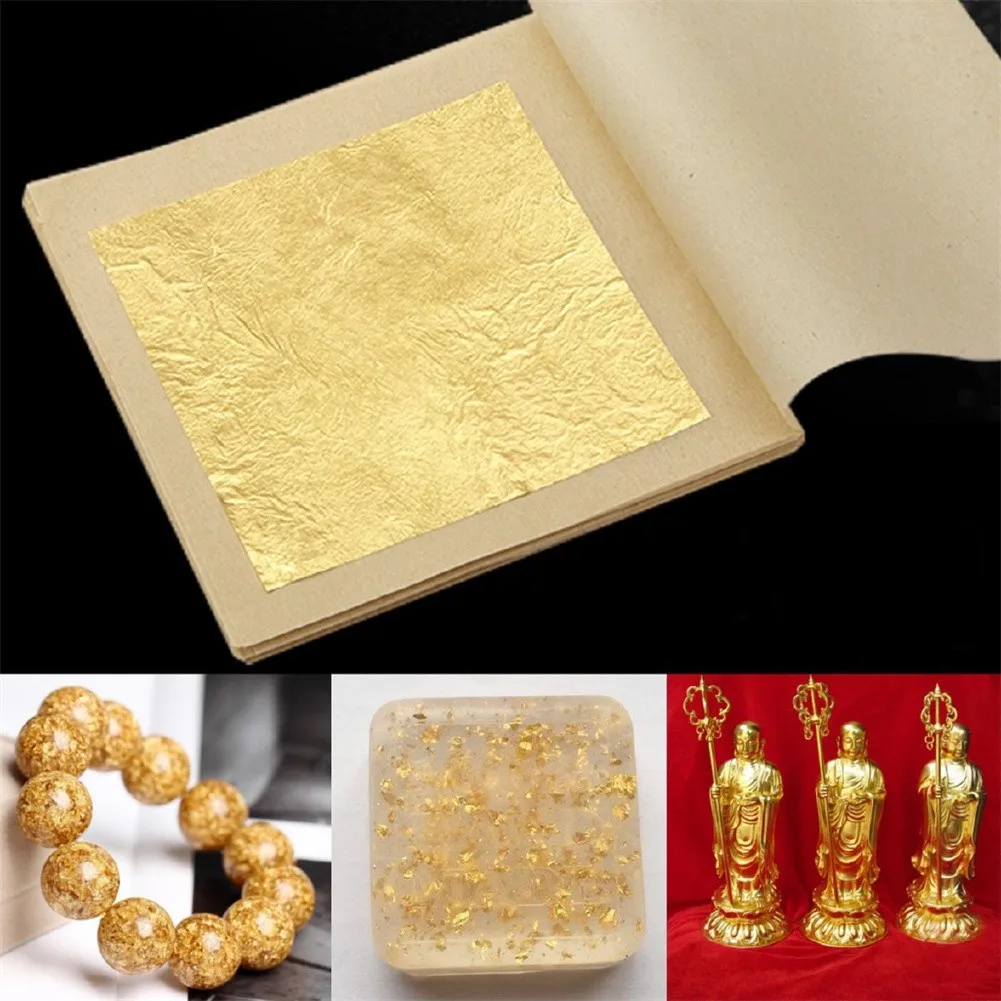 

20Pcs 24K Nanjing Pure Gold Foil Paper Real Gold Foil Beauty Skin Rejuvenation Can Be Used For Food Decoration Gold Foil