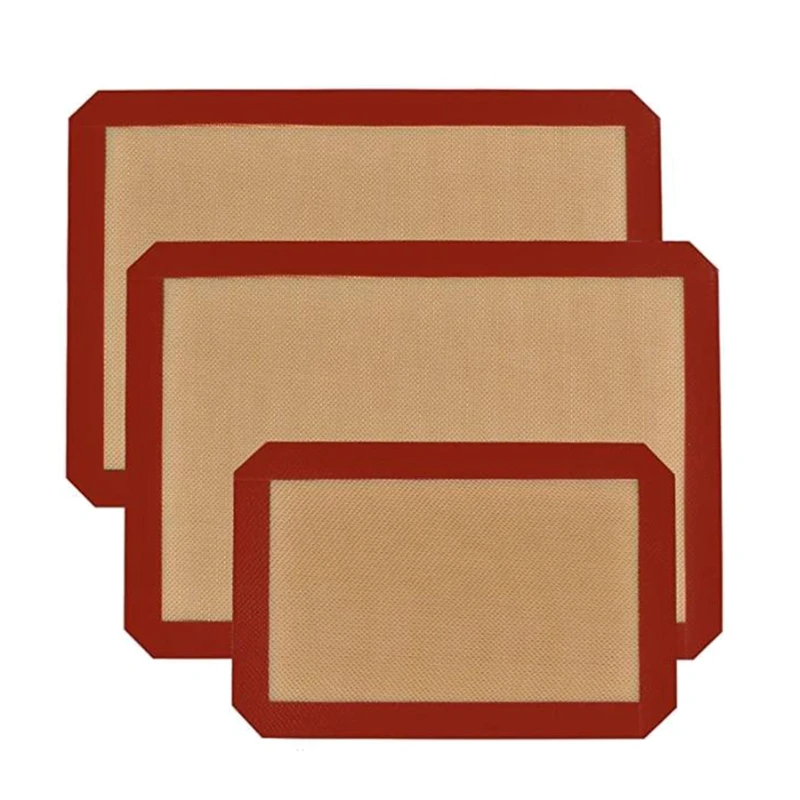 

3 упаковки силиконовых ковриков для выпечки, антипригарный моющийся многоразовый поднос для выпечки, жаропрочная посуда для готовки Mat для ...