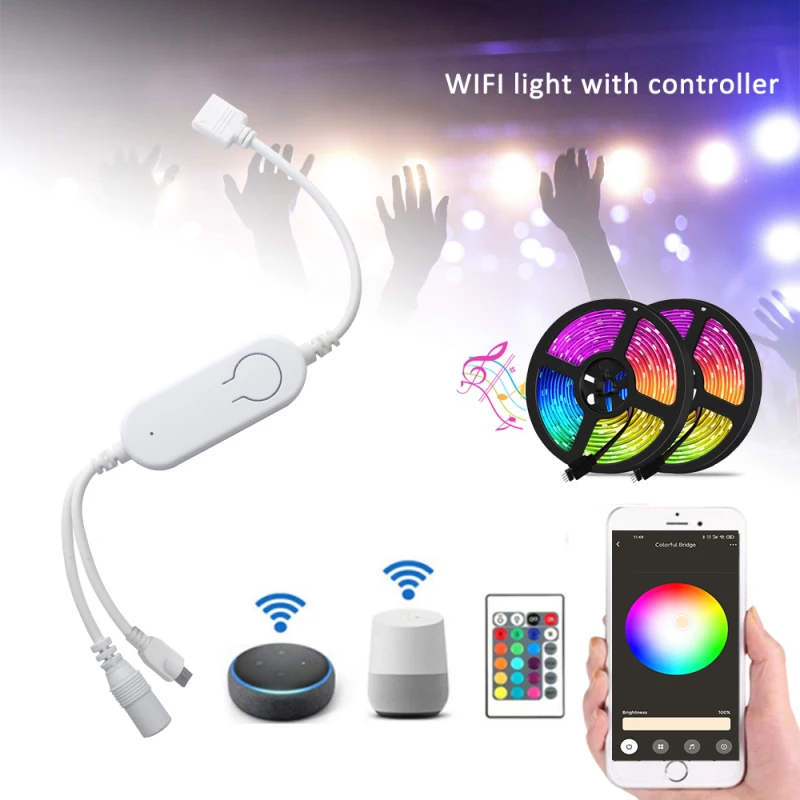 

Умная Гибкая световая лента RGB 5050 с поддержкой Wi-Fi и голосовым управлением