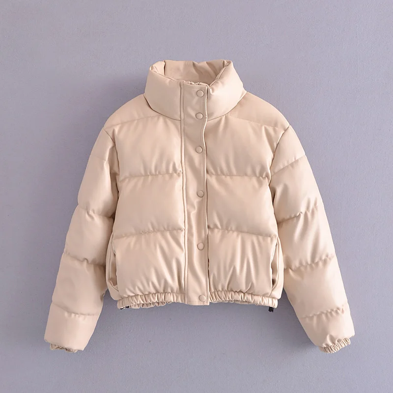 

Hot Sale Winter Women Clothes Leather Cotton Coat Lady's Attractive Outwear Down Jacket