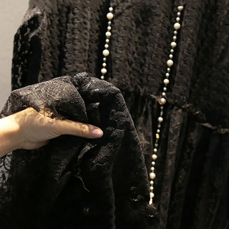 XITAO винтажное кружевное платье с подолом женская мода новый пуловер маленький