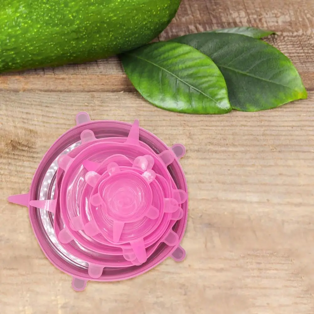 

Cold Resistant Healthy Silicone Pink Elastic Sealing Food Cover for Refrigerator