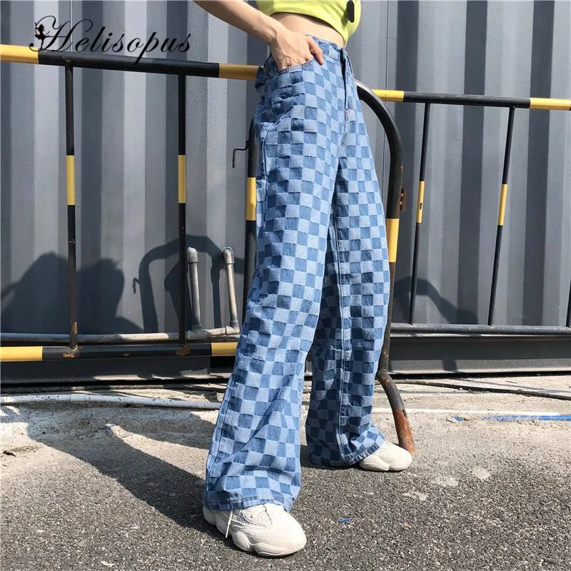 Брюки Helisopus в стиле Харадзюку женские свободные длинные прямые ретро штаны