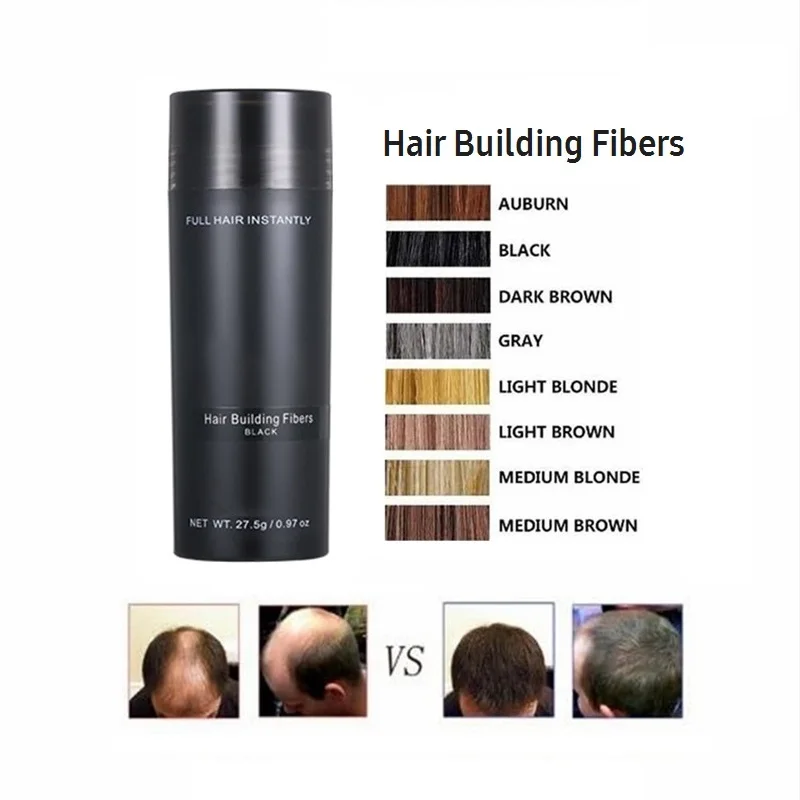 

Authentic Keratin Hair Fibers Spray 27.5g Top Colorful Powder Loss Building Hairline Optimizer Dense Growth Extension Products