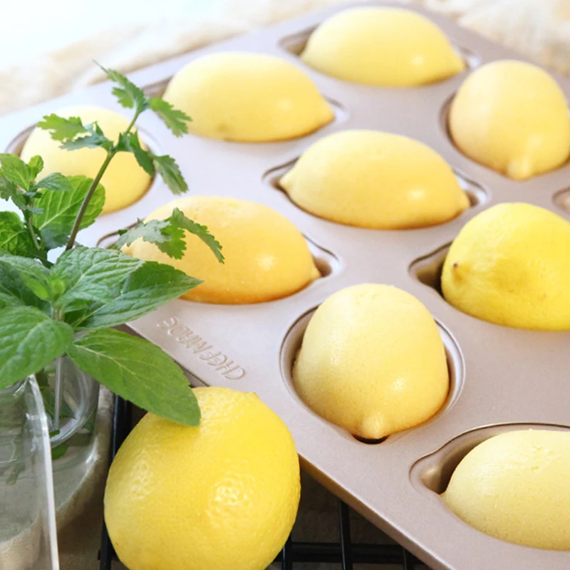 

Lemon Shaped Cake Baking Pans 12-Cavity Cake Mold Carbon Steel Kitchen Accessories Non-Stick Oven Bakery Mould