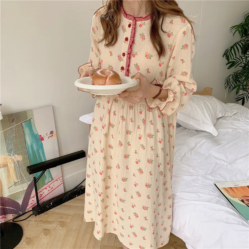 

Sleeping Dress Girls 29 Styles Cherry Blossom Lace Pattern 2021 Spring/summer Loose Nightdress Womens Sleepwear