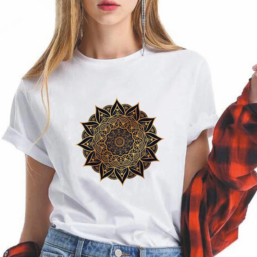 

Mandala Design Graphic Personalized Element T shirt Women Fashion Edgy shirt Streetwear Crewneck Tshirt 2021 Mujer Camisetas